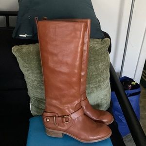 Coach leather boots, whiskey tan,  size 8